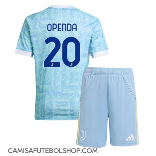 Camisa de time de futebol Juventus Lois Openda #20 Replicas 2º Equipamento Infantil 2025-26 Manga Curta (+ Calças curtas)